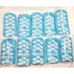 LOT: 10 Pairs McKesson Paw Prints Hospital Skid Resistant Slipper Socks - Teal